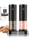 Electric Salt and Pepper Grinder Set Automatic Battery Pepper Mill Shakers Adjustable Coarseness Upgraded Larger Capacity with Led Home and Kitchen Appliances White Elephant Gifts for Women Men