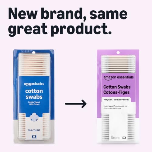 Essentials Cotton Swabs, 500 Count (Previously  Basics)