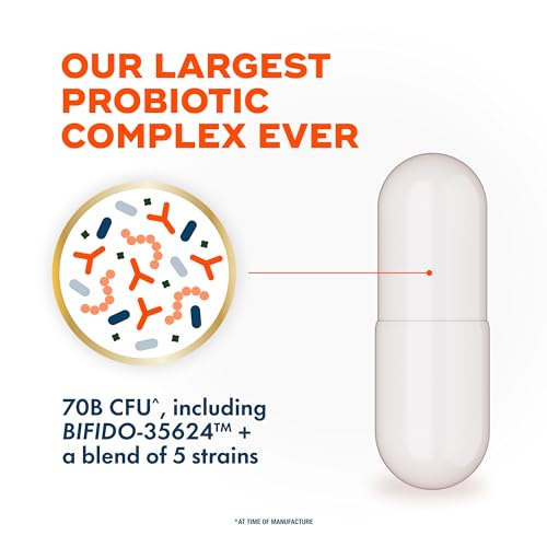 Align Probiotic, 70 Billion CFU, 6 Strain Blend, Probiotics for Women and Men, Daily Probiotics for Digestive Health, Helps Relieve Occasional Bloating & Gas 30 Capsules
