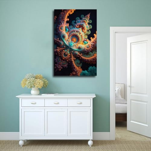 NOCTURYX Fractal Art Abstract Canvas Wall Art Poster Decor Gift