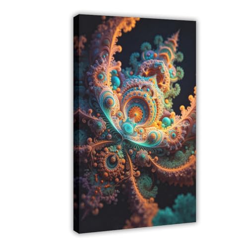 NOCTURYX Fractal Art Abstract Canvas Wall Art Poster Decor Gift