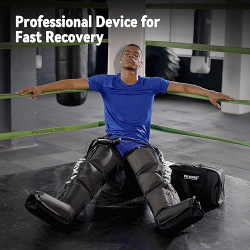 FIT KING Air Compression Recovery System, Full Leg Massager Boots (Medium)