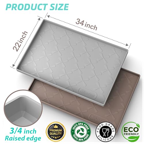 SIKADEER Waterproof Under Sink Mat 34" x 22", Silicone Mat Kitchen liner