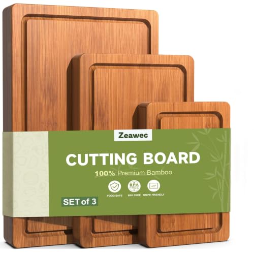 3-Piece Deep-Carbonized Bamboo Cutting Board, Carbonized