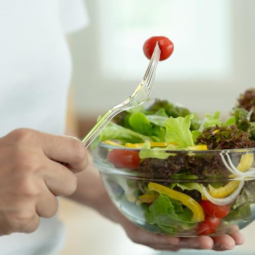 Dealusy 360 Count Extra Heavy Duty Clear Plastic Forks Disposable