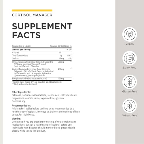 Integrative Therapeutics Cortisol Manager, 30 Tablets, Stress Support*