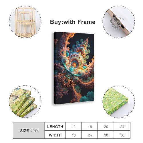 NOCTURYX Fractal Art Abstract Canvas Wall Art Poster Decor Gift