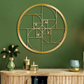 LZAOA Fibonacci Spiral Metal Wall Art, Math Art Gold Wall Decor 12x12in