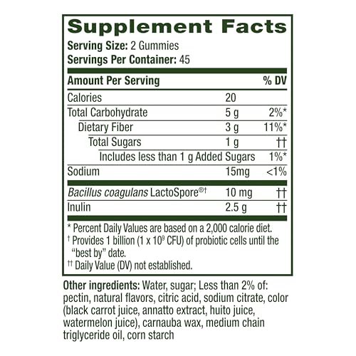 Align Dualbiotic, Prebiotics and Probiotics for Women and Men, Probiotics for Digestive Health, Prebiotics Help Nourish Good Bacteria, Natural Fruit Flavors, 90 Probiotic Gummies