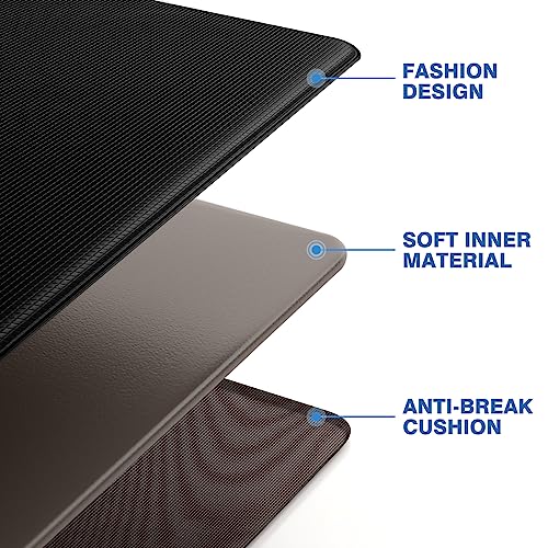 StepRite Kitchen Mats for Floor, 2-Piece Anti-Fatigue Kitchen Rugs, Black