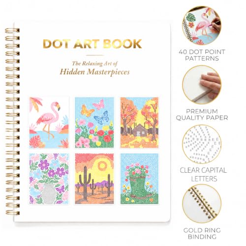 Dot by Letter Adult Coloring Book with 12 Markers