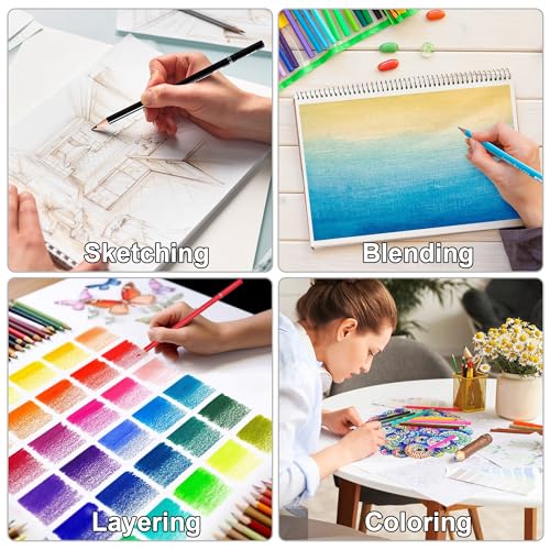 KALOUR 72 Count Colored Pencils for Adult Coloring Books, Soft Core,Ideal for Drawing Blending Shading,Color Pencils Set Gift for Adults Kids Beginners