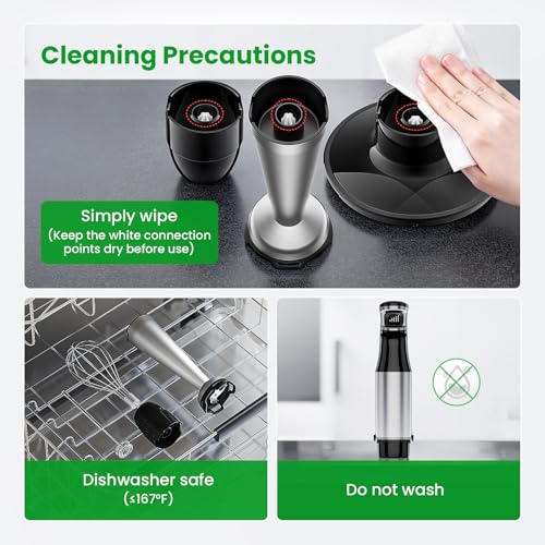Turelar Immersion Blender Handheld Corded, 1100W 5 in 1 Hand Blender Set