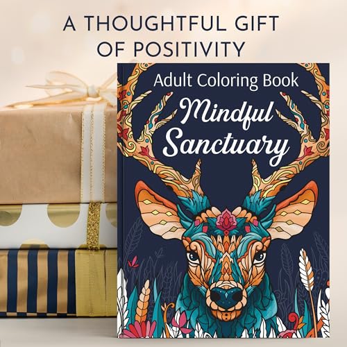 Animal Coloring Book for Men & Women with 31 Mindful Designs & Prompts