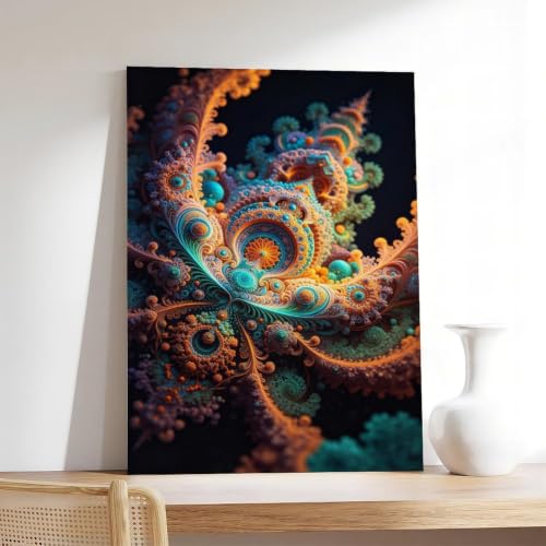 NOCTURYX Fractal Art Abstract Canvas Wall Art Poster Decor Gift