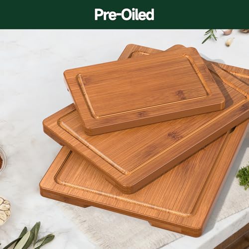 3-Piece Deep-Carbonized Bamboo Cutting Board, Carbonized