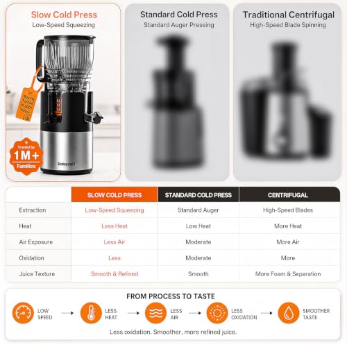 Godspeeds 6-inch Chute Cold Press Juicer Machine