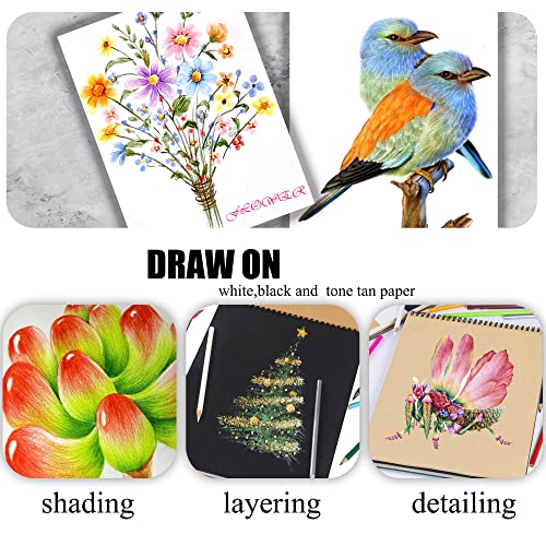 KALOUR 72 Count Colored Pencils for Adult Coloring Books, Soft Core,Ideal for Drawing Blending Shading,Color Pencils Set Gift for Adults Kids Beginners