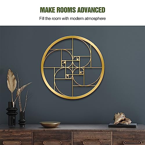 LZAOA Fibonacci Spiral Metal Wall Art, Math Art Gold Wall Decor 12x12in