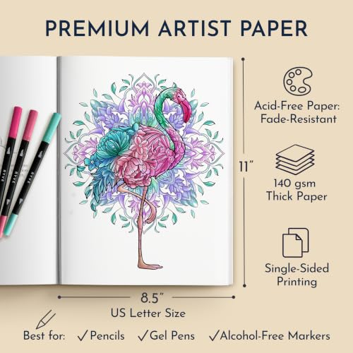 Animal Coloring Book for Men & Women with 31 Mindful Designs & Prompts
