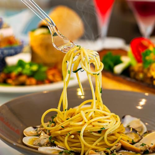 Dealusy 360 Count Extra Heavy Duty Clear Plastic Forks Disposable