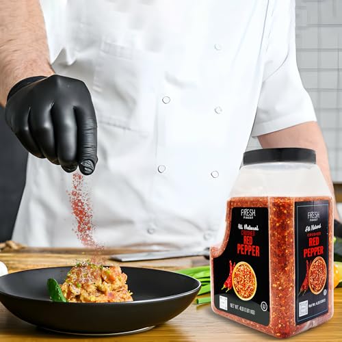 Fresh Finest Bulk 4LB Crushed Red Pepper Spices Commercial and Home Cooking - Chili Pepper Flakes, Red Peppers Spice Best for Pizza, Flatbreads, Beef, and More - 4 LB