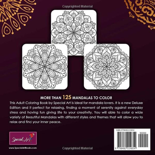 125 Mandalas An Adult Coloring Book with more than 125 Beautiful Mandalas for Stress Relief and Relaxation (Deluxe Edition) (Mandalas Coloring Books Collection)