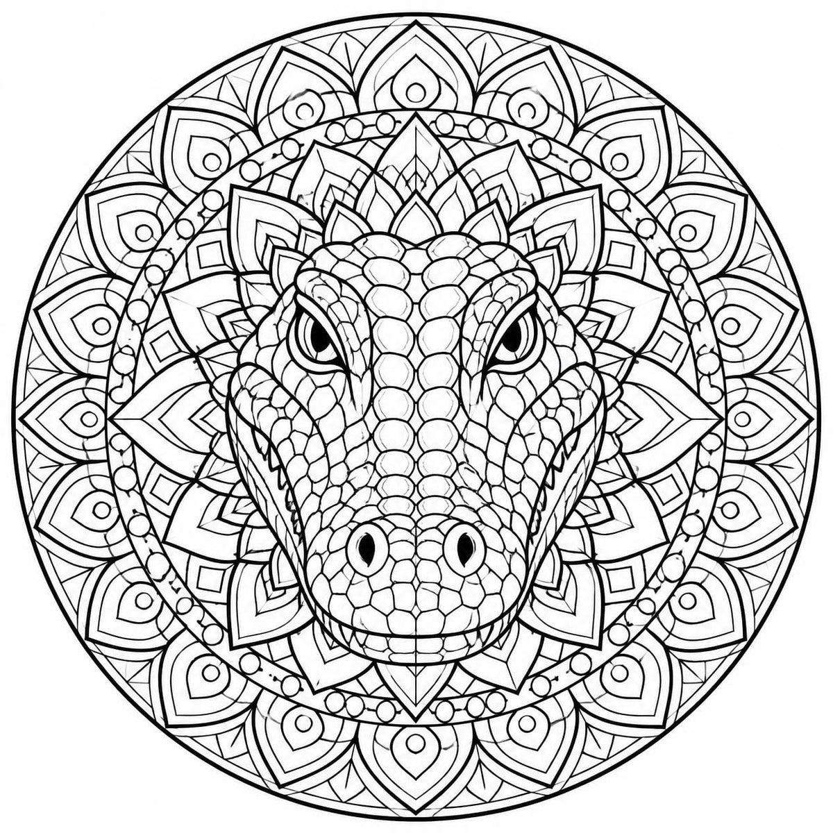 Printable Gator Mandala