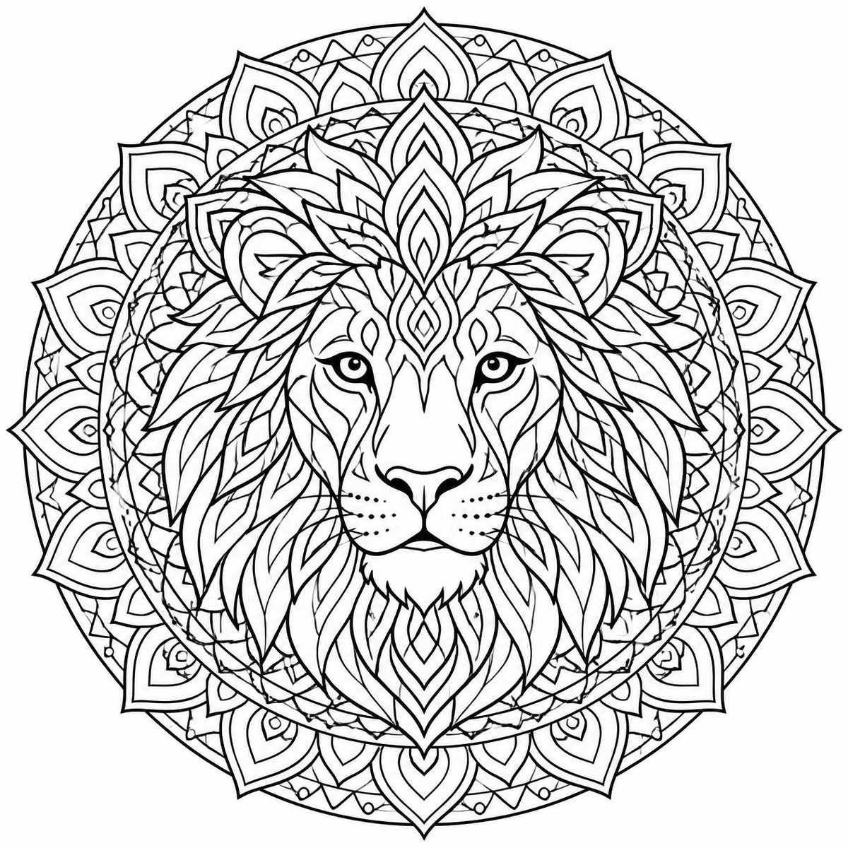 Printable Lion Mandala