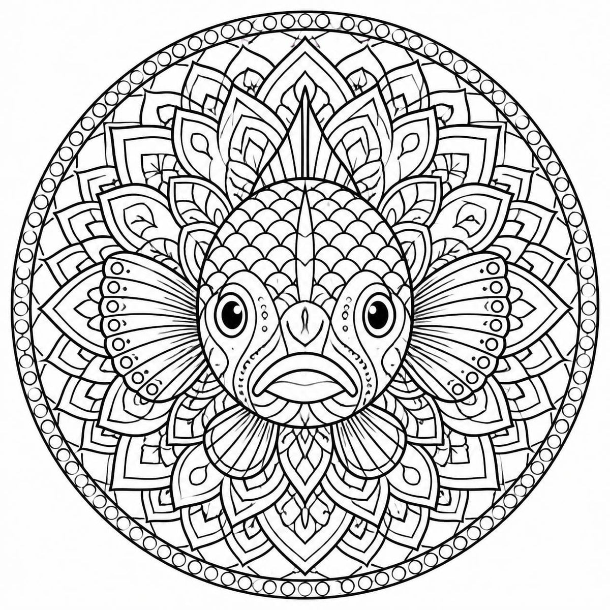 Printable Fish Mandala