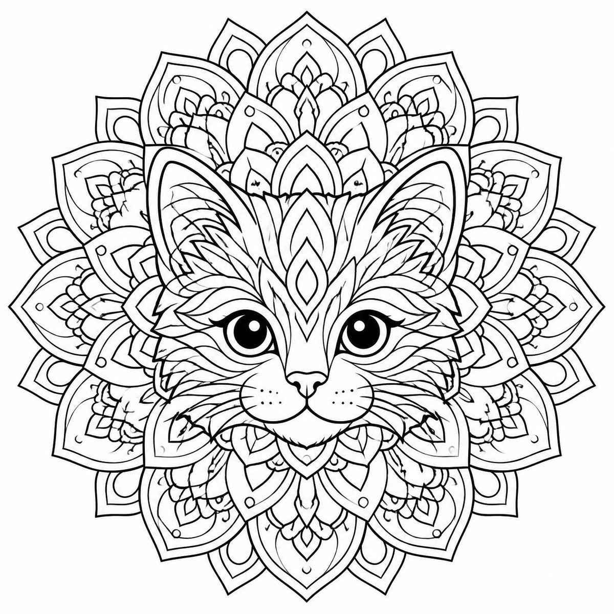 Printable Cat Mandala